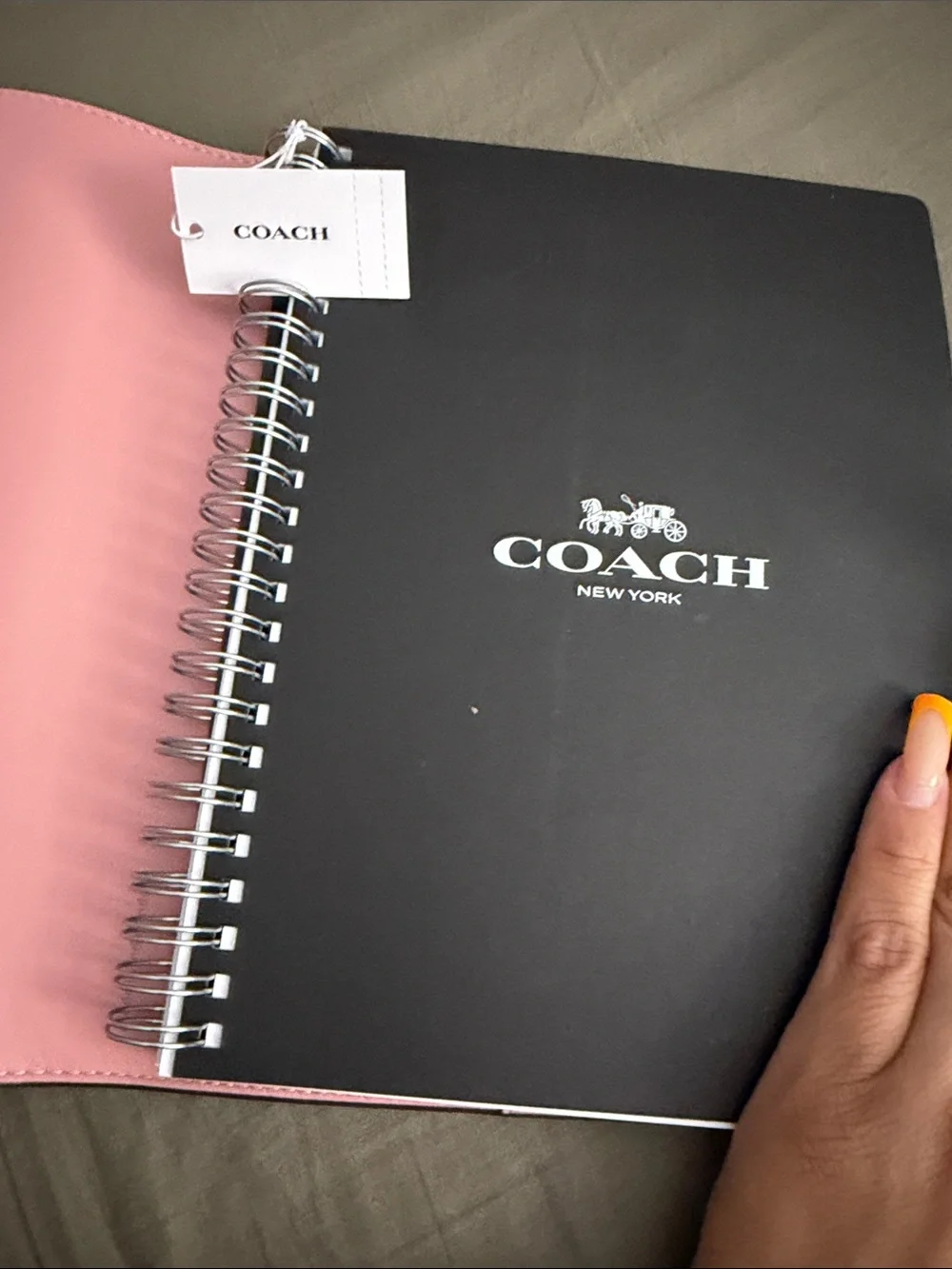 NWT Coach Powder Pink Notebook In Signature Canvas